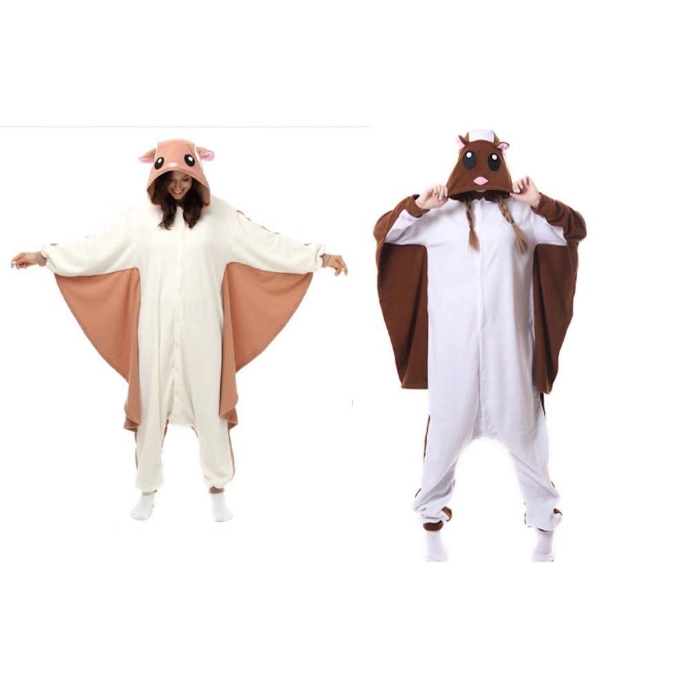 Polar Fleece Flying Mouse Cartoon One-Piece Pajamas For Men And Women Long-Sleeved Couple Pajamas Winter Foreign Trade Homewear