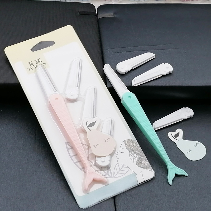 H1613 1+3 Fishtail Eyebrow Shaving Knife, a beginner's safe eyebrow shaving knife, specially designed for makeup artists to shave eyebrows Specification image