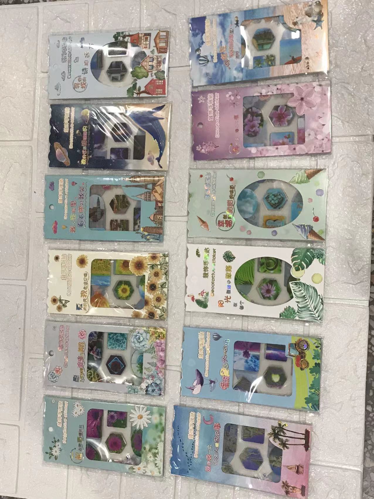 防水卡通手账贴纸标签定做可爱花草贴纸贴纸创意手账手机贴