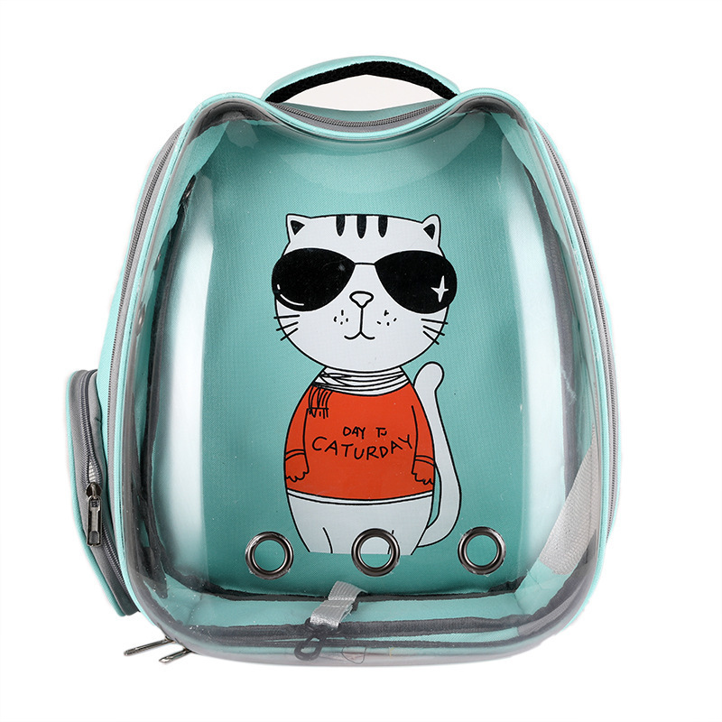 22新款印花猫包透气宠物包外出便携包透明太空包猫咪背包一件代发图