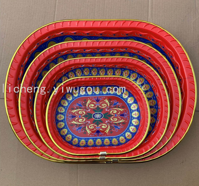 New plastic plates, fruit and vegetable plates, gold-edge storage plates, fruit plates and printed plates