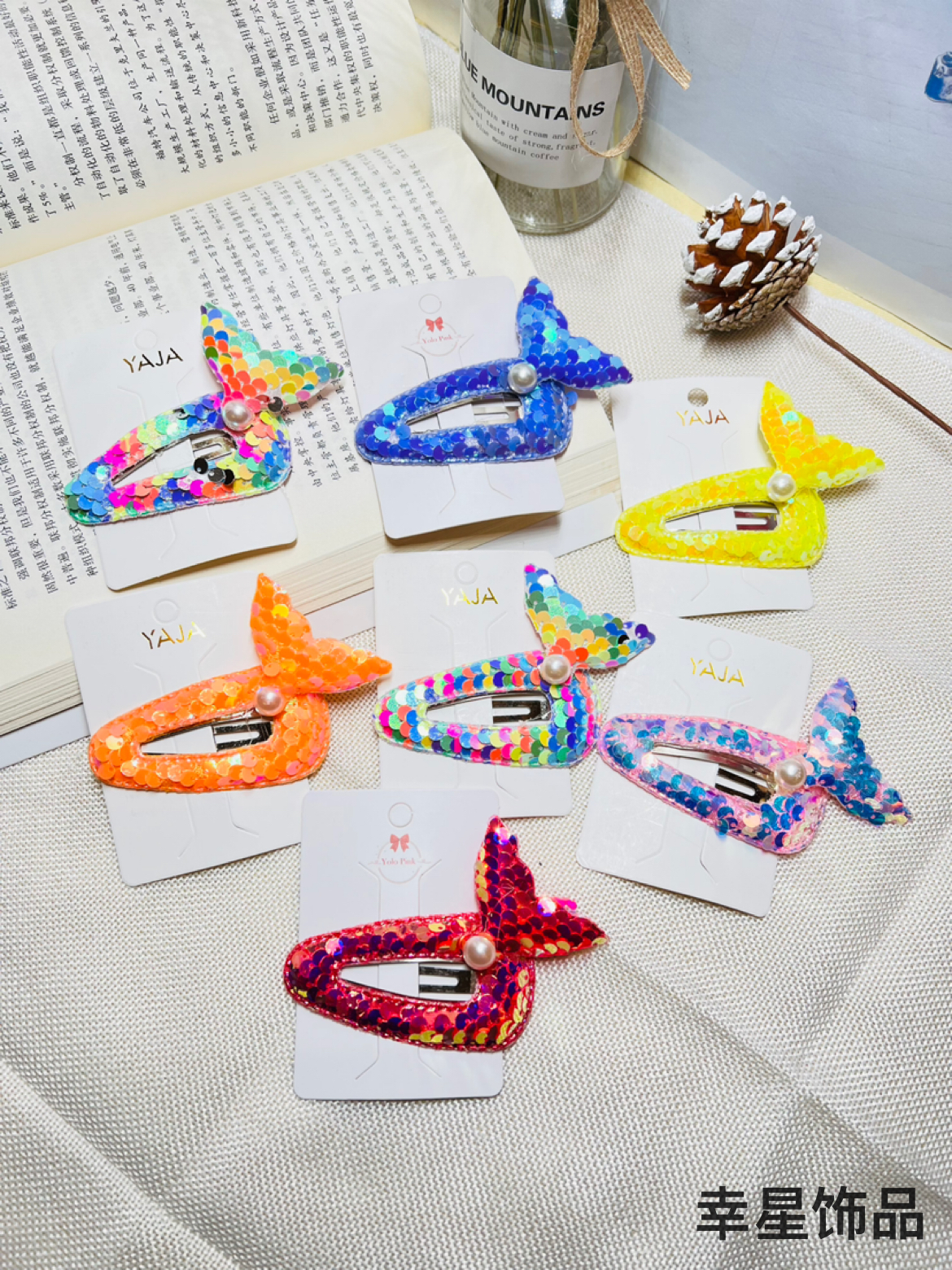 YAJA's new Korean version sequined BB hair clips, fishtail, cute girlish children's hair clips, side hair clips, hair accessories and headwear Application Scenario