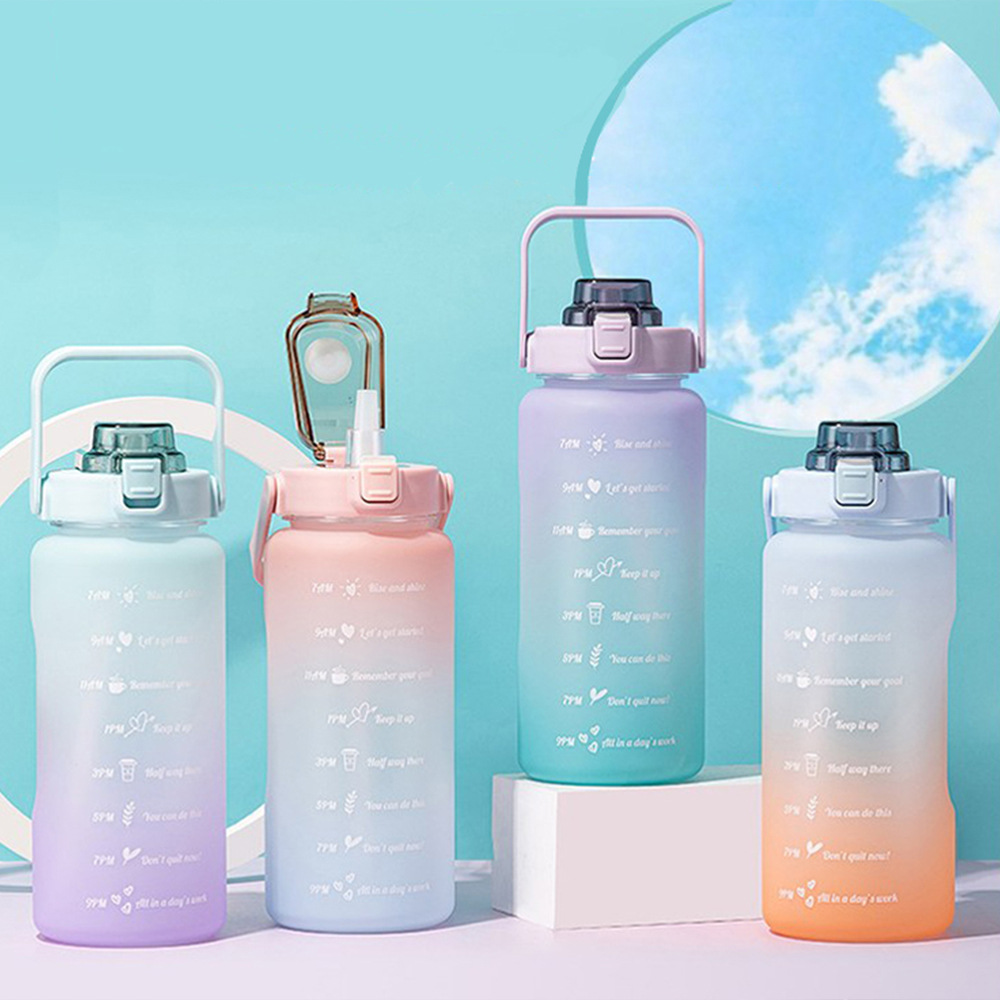Gradient sport kettle sippy cup water cup outdoor portable water cup plastic water cup