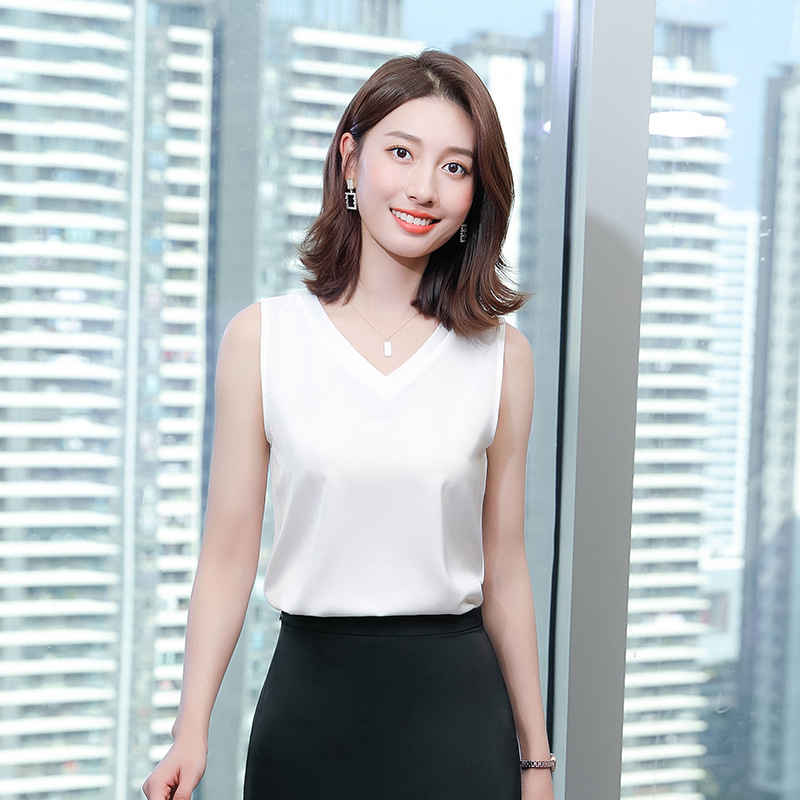 春季新款吊带打底背心女 时尚气质职业正装打底衫 内搭上衣设计感3产品图
