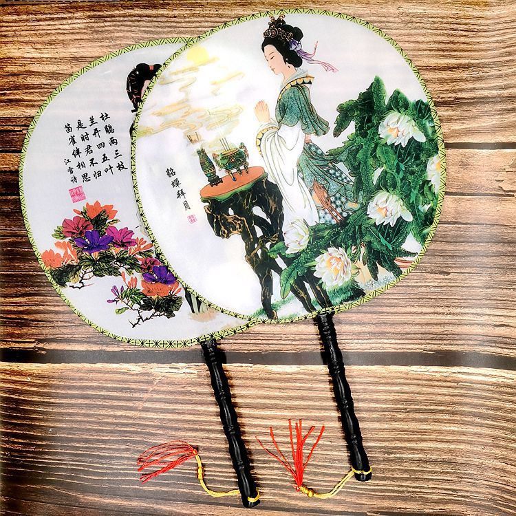 Chinese style classic beauty fan retro court fan dance posing palace fan ancient style figure fan