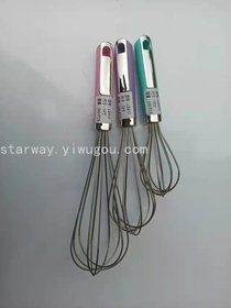 Stainless steel whisk Macaron whisk Wooden handle whisk Household egg cream whisk