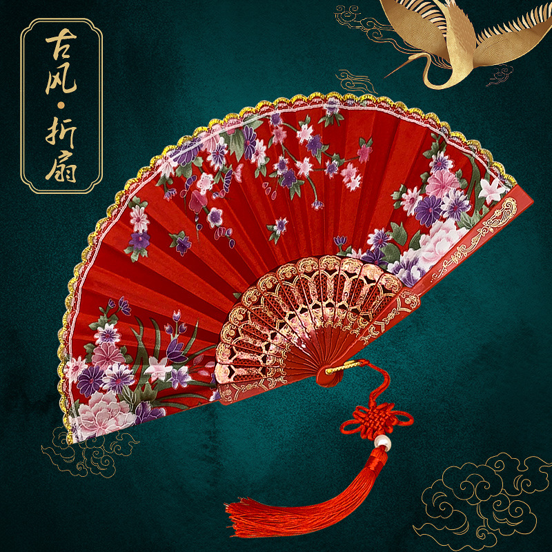 Silk phnom penh fan Chinese traditional dance fan Chinese style fan custom handmade folding fan