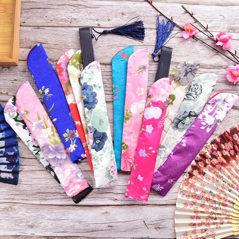 Fan bag Fan cover Satin cloth cover Chinese style ancient fan bag Fan packing accessories Cloth bag simple elegant gift fan cover