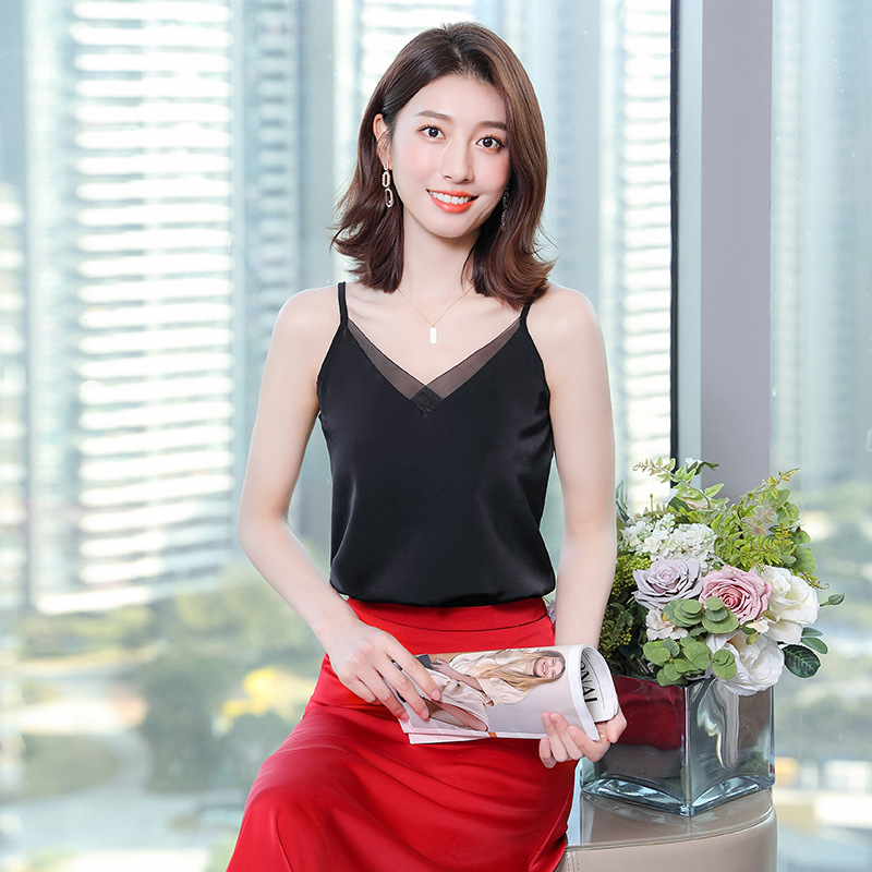 春季新款性感吊带设计感打底背心女气质修身职业正装内搭上衣4细节图