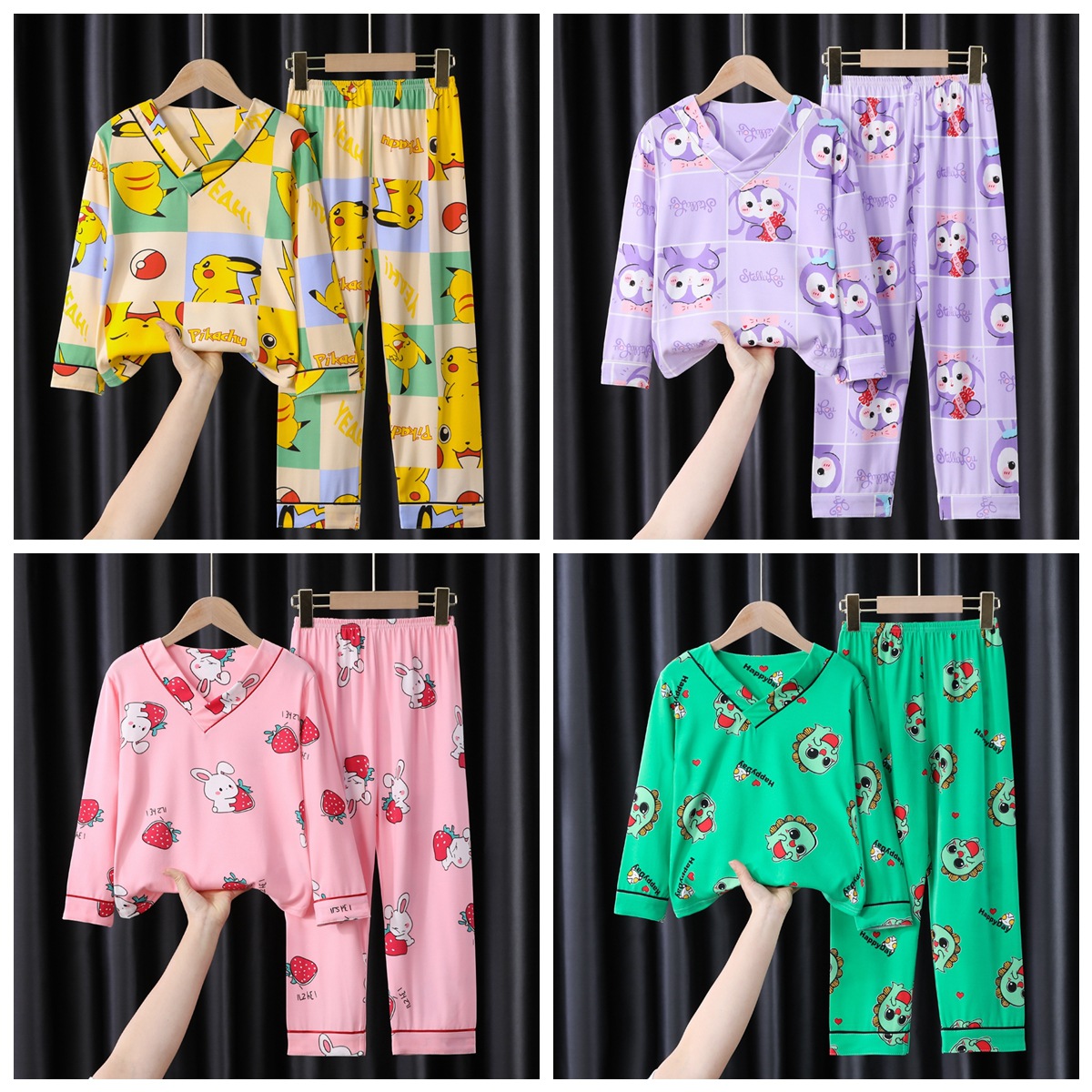 儿童女童睡衣春秋季男孩长袖套装秋款新款小孩女孩公主宝宝家居服