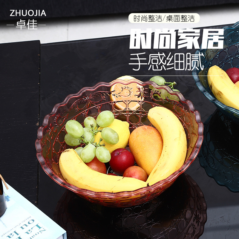 M3-0612新款客厅零食收纳盘PET简约欧式花纹果盘家居水果收纳直供