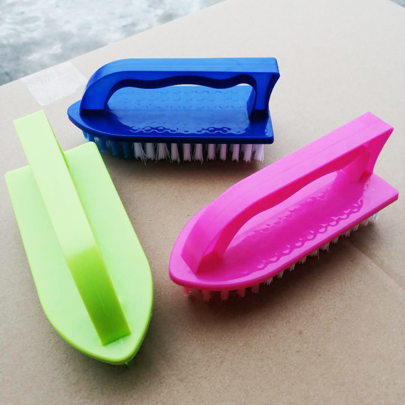 Thickened solid laundry brush, new material solid laundry brush with handle, floor cleaning brush (13.5*6cm)