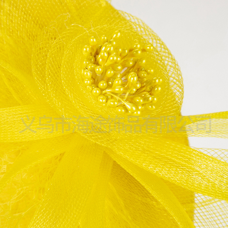 Amazon's best-selling European and American premium feather, flower, net, gauze hat, bridal headwear, fashionable hair accessory, top hat, and linen headwear Specification image