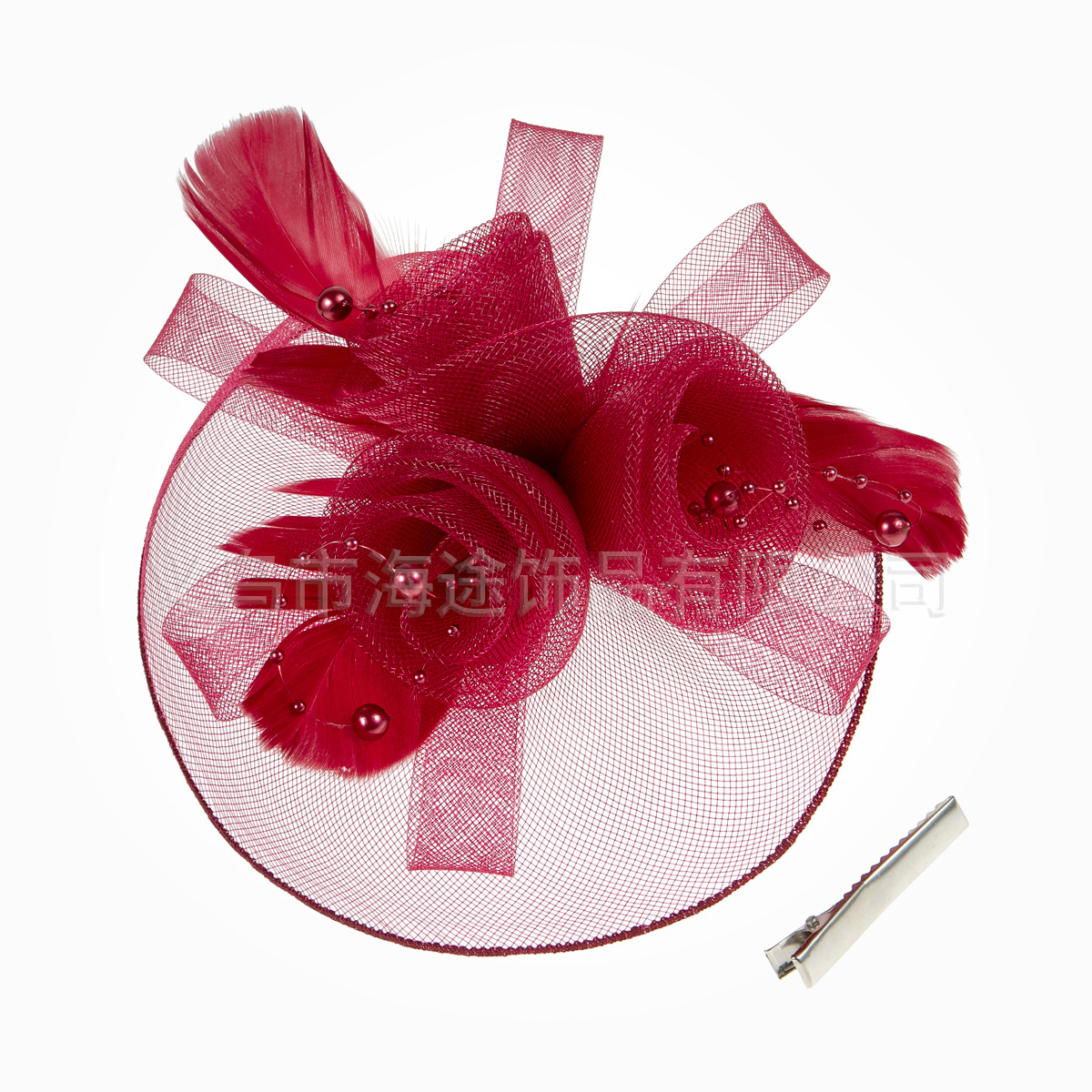 Amazon's new type of tulle pearl flower top hat, retro style wedding styling, headwear, dress and accessory manufacturer details Picture