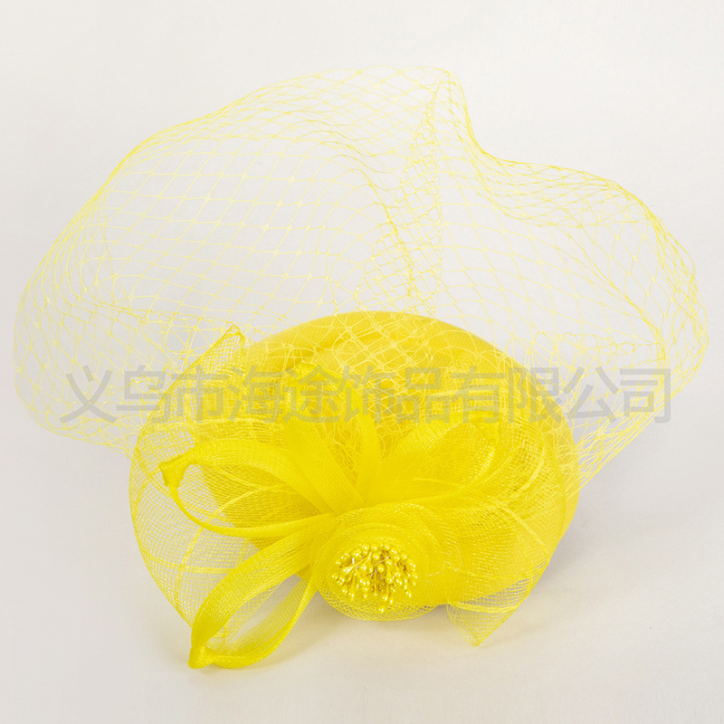 Amazon's best-selling European and American premium feather, flower, net, gauze hat, bridal headwear, fashionable hair accessory, top hat, and linen headwear Item Picture