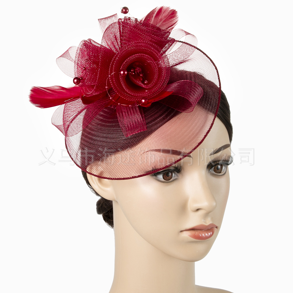 Amazon's new type of tulle pearl flower top hat, retro style wedding styling, headwear, dress and accessory manufacturer