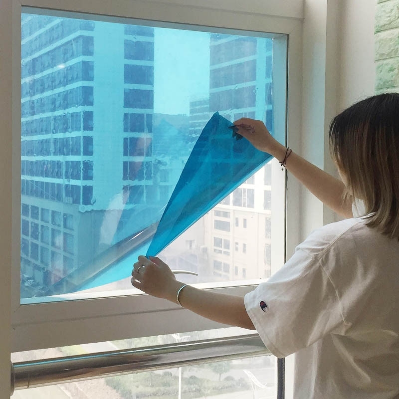 隔热膜窗户防晒玻璃膜全遮光不透光贴膜单向透视防窥家用遮光贴纸图