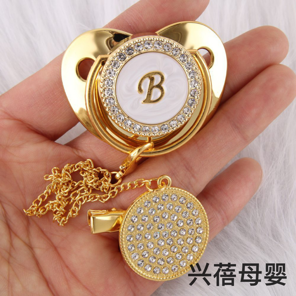 Letter-style pacifier details Picture