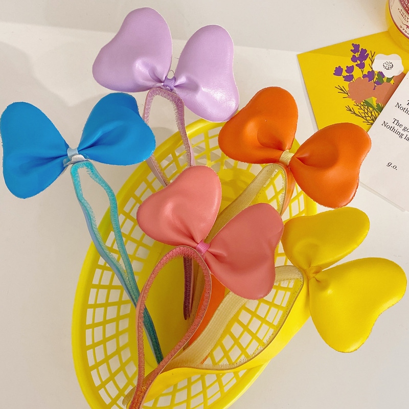 Children's three-dimensional bow hair band, girls' hair clips, little girls' loose hair Velcro, anti-slip headband for baby girls details Picture