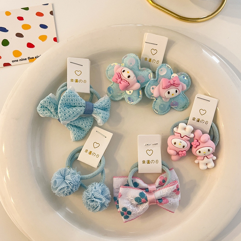 10-piece set of children's hair tie, cute baby hair tie, girls' hair-safe hair band headwear, children's hair tie, small rubber band h Application Scenario