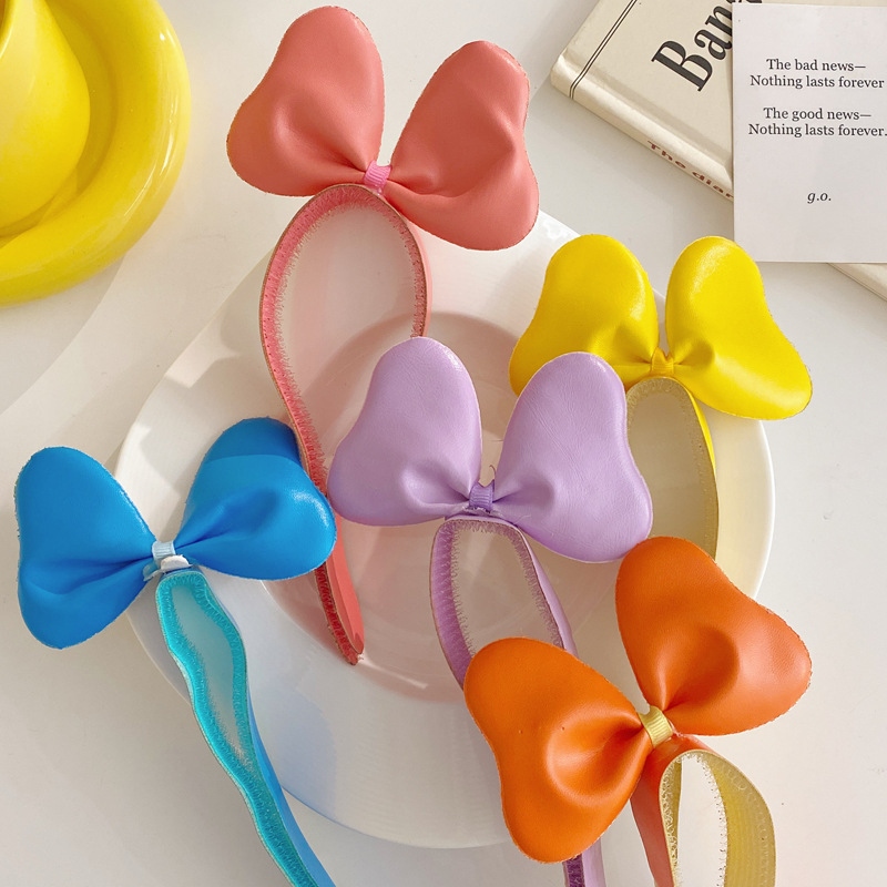 Children's three-dimensional bow hair band, girls' hair clips, little girls' loose hair Velcro, anti-slip headband for baby girls Item Picture