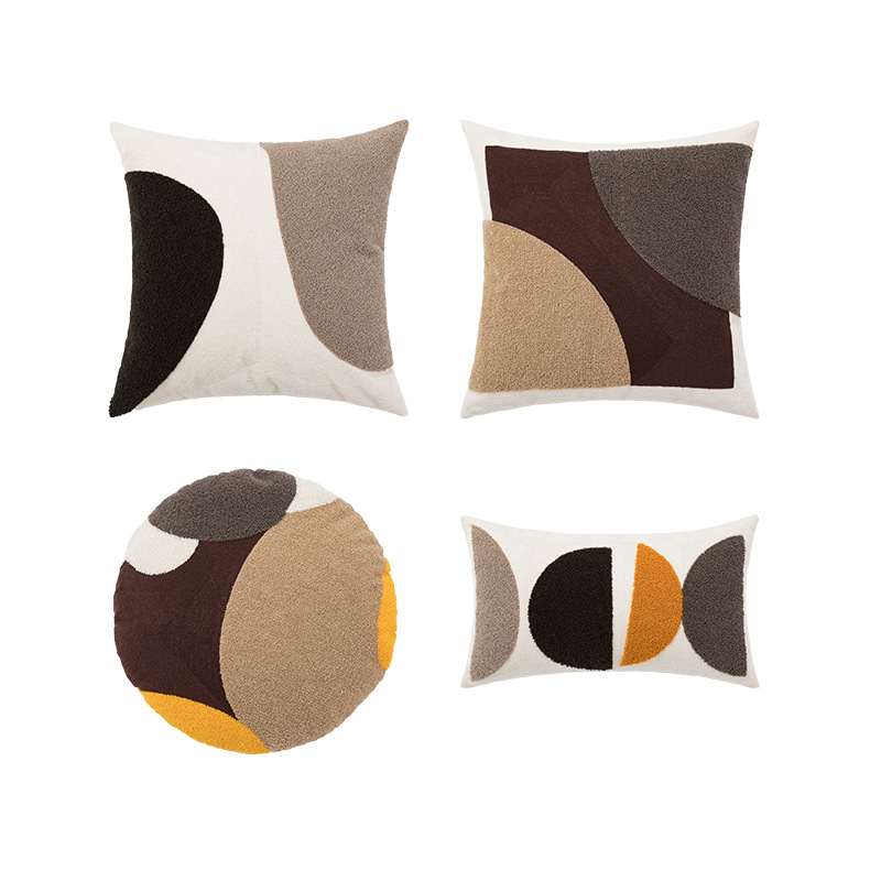 Wholesale of Nordic InS-style throw pillows, geometric abstract waist pillows, embroidered modern and simple sofa and living room cushions Item Picture