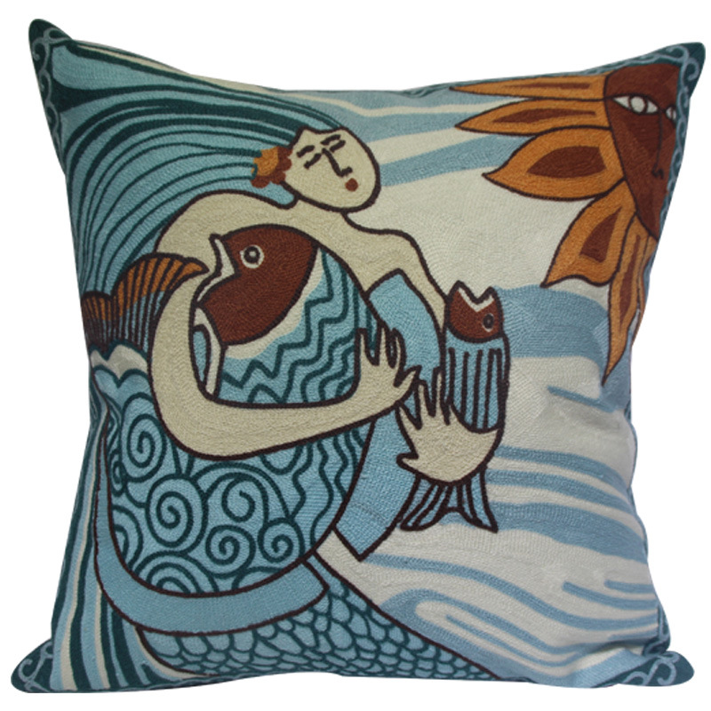 毕加索抽象人物单面刺绣抱枕套沙发靠垫套不含芯可定制详情图1