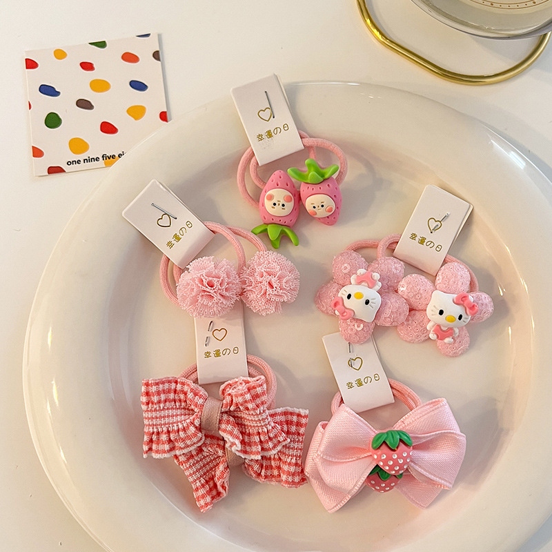 10-piece set of children's hair tie, cute baby hair tie, girls' hair-safe hair band headwear, children's hair tie, small rubber band h details Picture