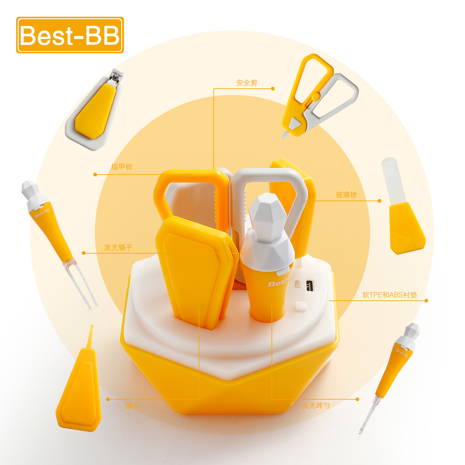 ويقيم المصنِّع الجديد (6) مجموعة جديدة من أطقم تقليم أظافر الأطفال (6) Specification image
