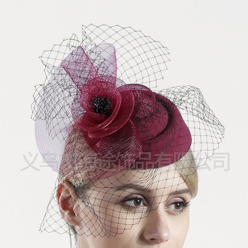 Factory direct sales, simple photo shoots, internet-famous gauze top hats, European and American bride photo shoots, photography hair accessories, top hats for women