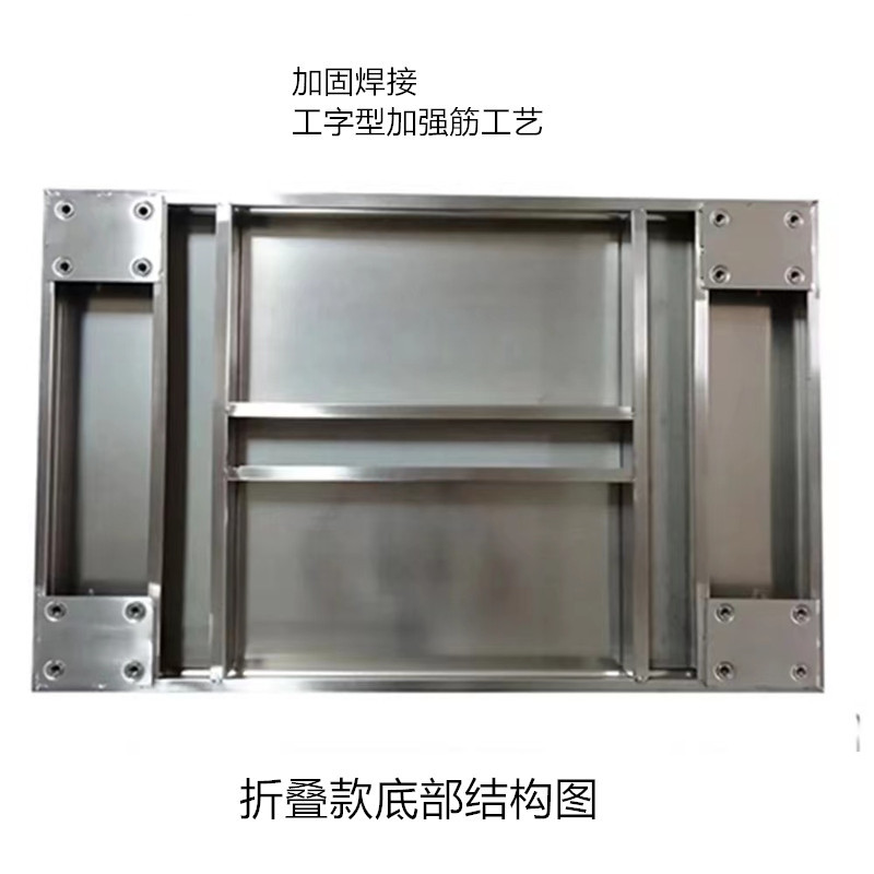 Stainless steel flat cart, silent steel plate hand cart, trailer, folding silent handling and push-pull truck Specification image