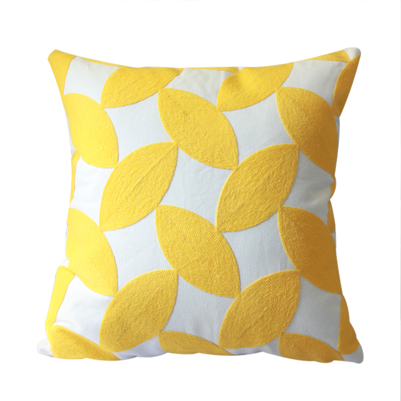SAN Yue Xi Nordic embroidered flower cushion cover, office nap pillow, car lumbar support pad, American all-cotton pillowcase Item Picture