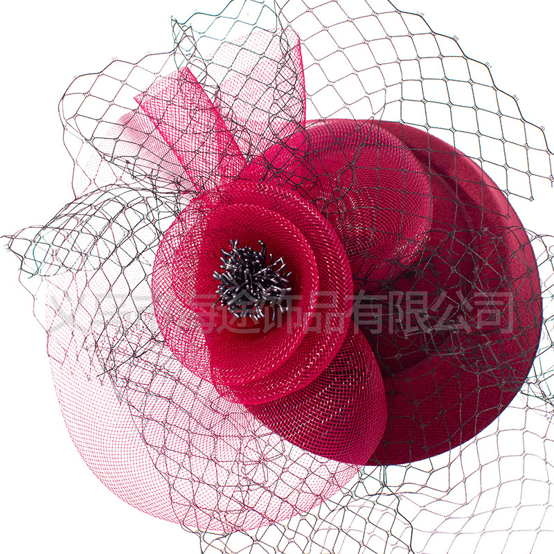 Factory direct sales, simple photo shoots, internet-famous gauze top hats, European and American bride photo shoots, photography hair accessories, top hats for women Specification image