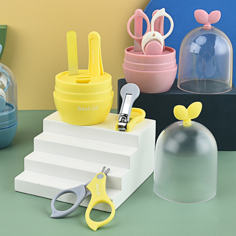 婴儿指甲剪套装宝宝指甲刀婴幼儿指甲钳套盒新生儿护理4件套