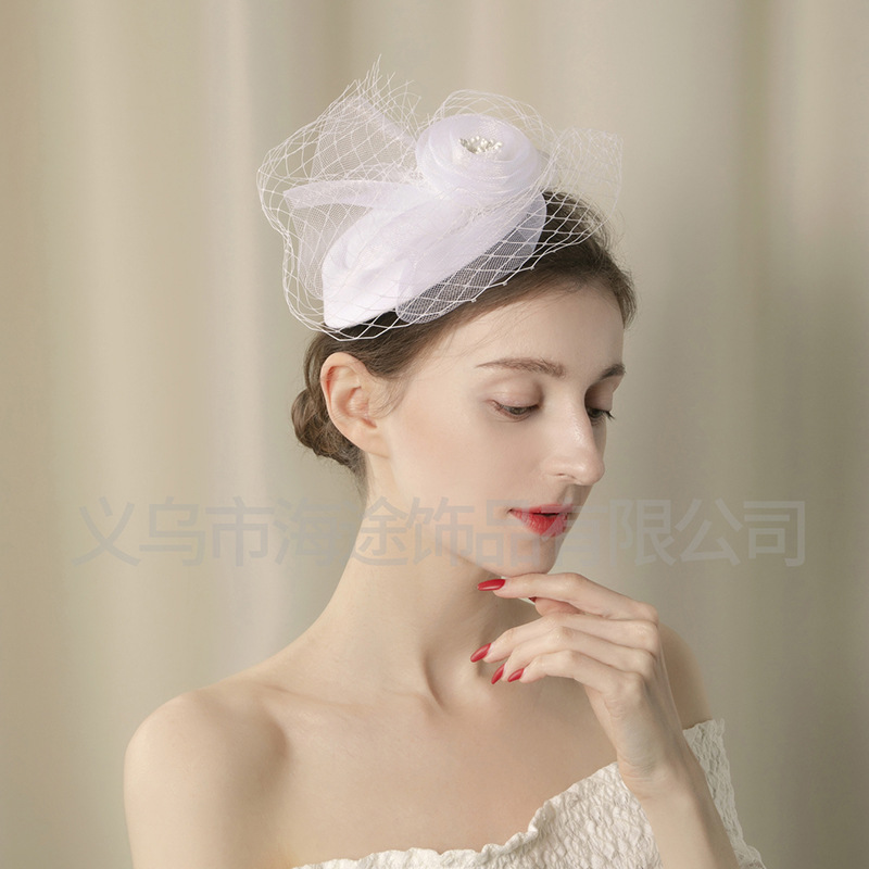Amazon's new Swan Dance white tulle top hat, elegant dress, cute and versatile hair accessory, top hat for women