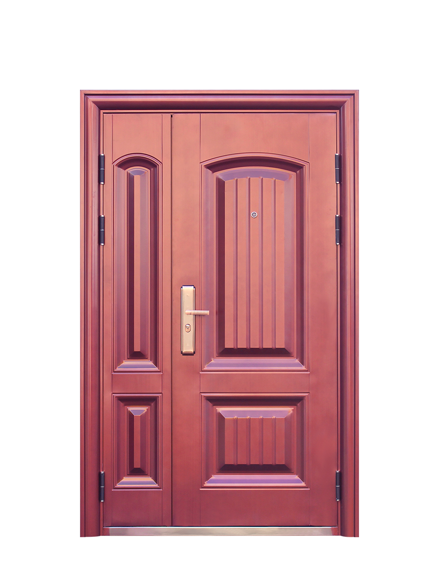 Anti-theft door, main gate, villa double door, entrance door, courtyard sun protection, copper-like double door, steel entrance door Specification image