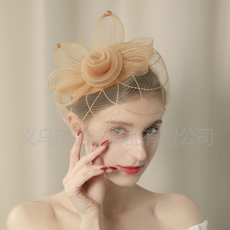 Amazon's best-selling wedding banquet tulle top hat, elegant and retro performance stage hair accessory, top hat for women