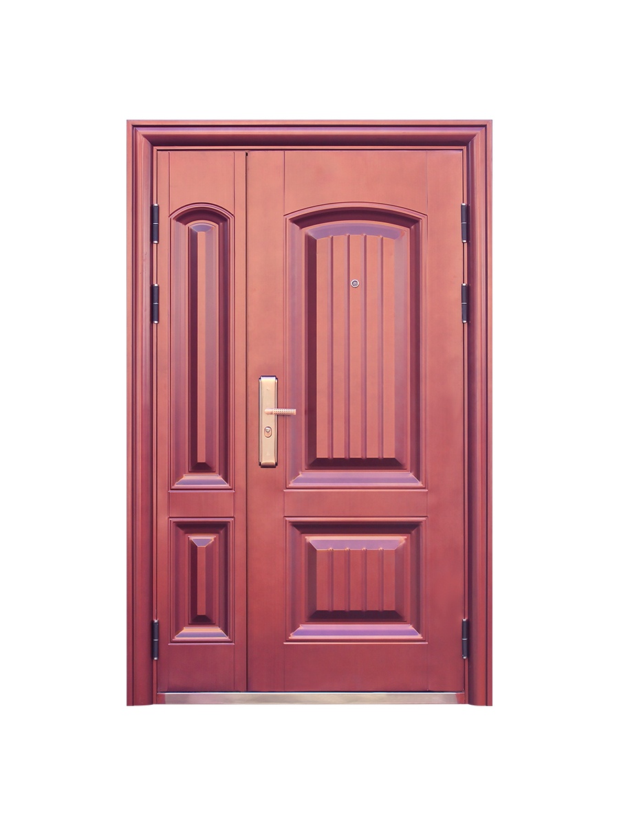 Anti-theft door, main gate, villa double door, entrance door, courtyard sun protection, copper-like double door, steel entrance door Application Scenario