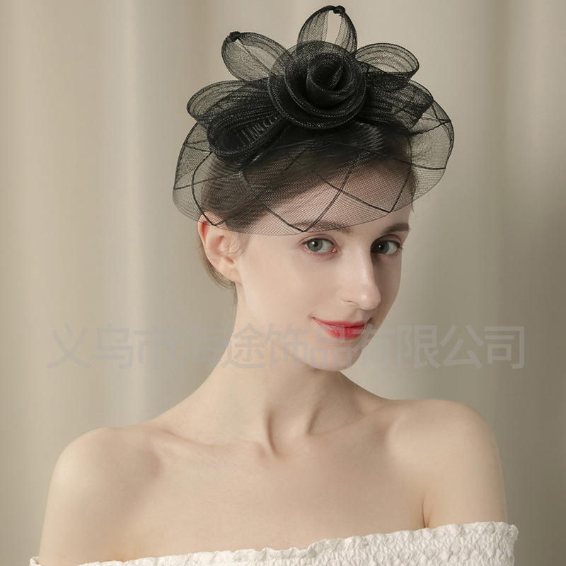 Amazon's new European and American fashion mesh top hat, the same style of elegant hair accessory as the Internet celebrity, is a small top hat manufacturer for women Application Scenario