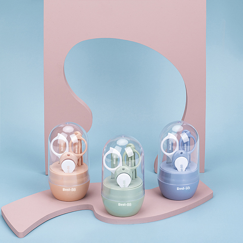 婴儿指甲剪套装宝宝指甲刀婴幼儿指甲钳套盒新生儿护理4件套