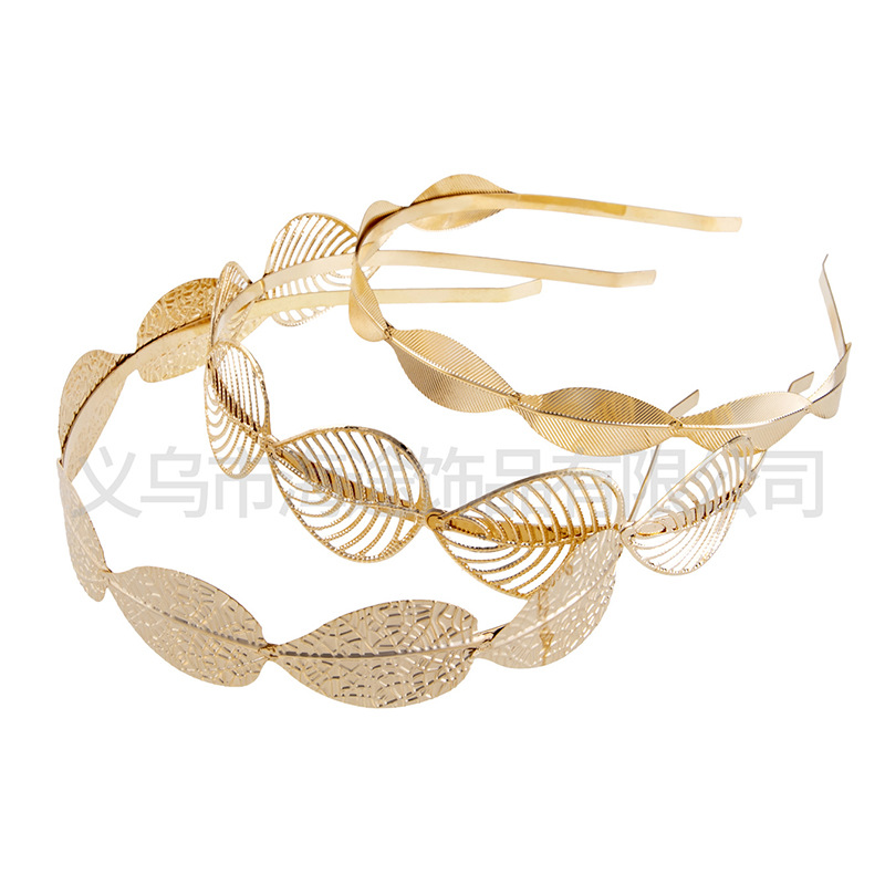 Korean-style best-selling golden alloy leaf bridal headwear, hair bands, wedding hair accessories, studio style accessories, wedding ornaments