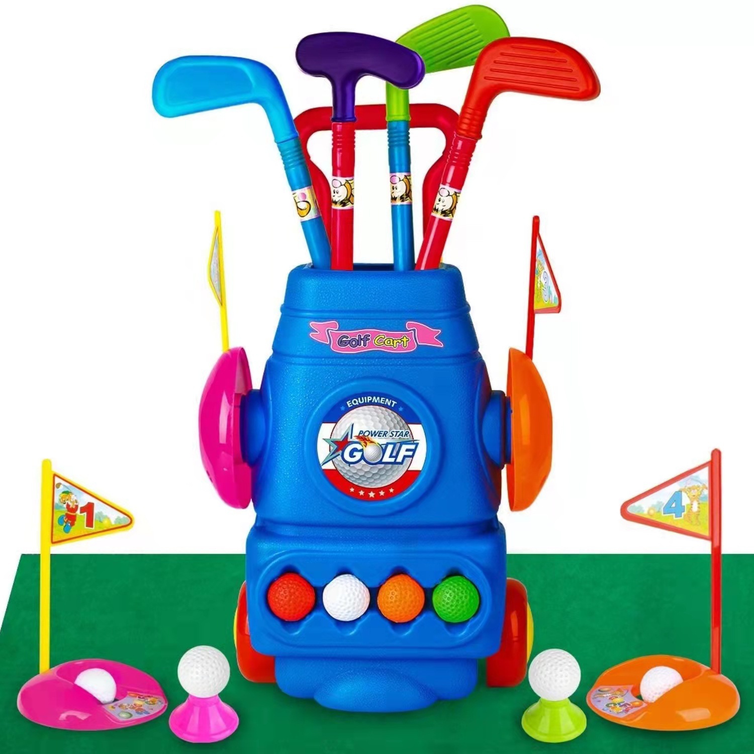 Cross-border children's indoor and outdoor golf club sets, toy cars, parent-child interactive sports game toys Item Picture