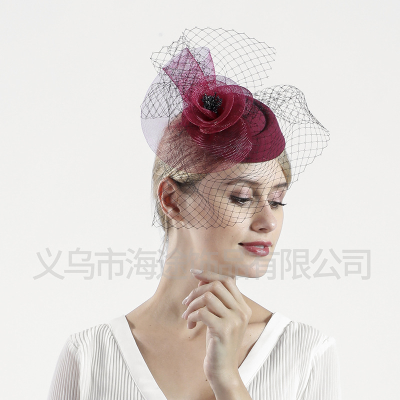 Factory direct sales, simple photo shoots, internet-famous gauze top hats, European and American bride photo shoots, photography hair accessories, top hats for women Application Scenario