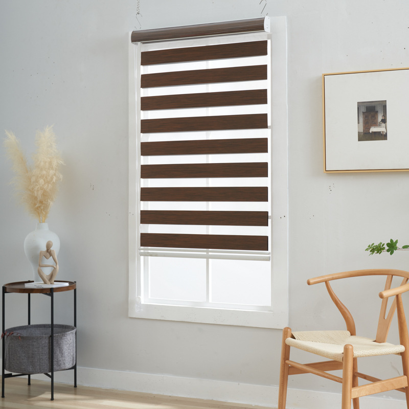 "Factory direct sale" double shade soft gauze curtain new Chinese rolling curtain living room bathroom shade lift window shutter full figure