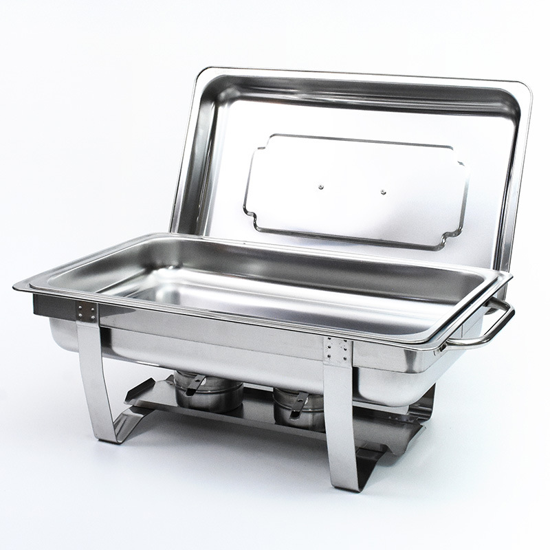 Cross-Border Source Stainless Steel Buffet Stove Hotel Restaurant Compartments Holding Food Heating Containers Constant Temperature Alcohol Pot Buffet Food Stove Alcohol Hot Pot Restaurant Portable Alcohol Hot Pot Restaurant details Picture