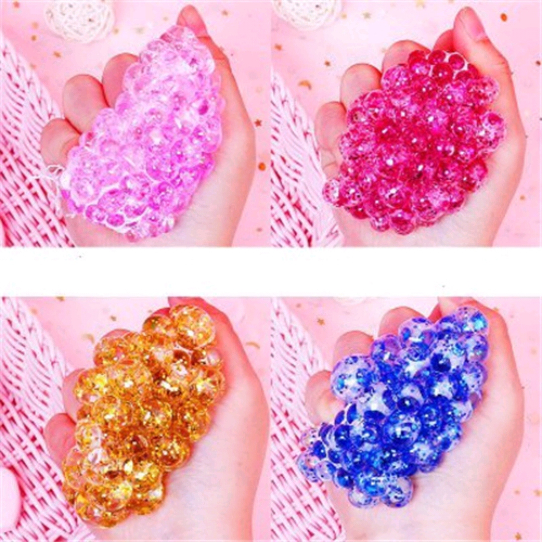 Novelty toy 6.0 venting grapes ball pinched beads venting ball bucket gold powder ball creative venting water polo
