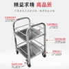 Stainless steel square wine cart, hotel service cart, square two-layer storage rack, mobile hand-pushed food cart for red wine and beverages details Picture