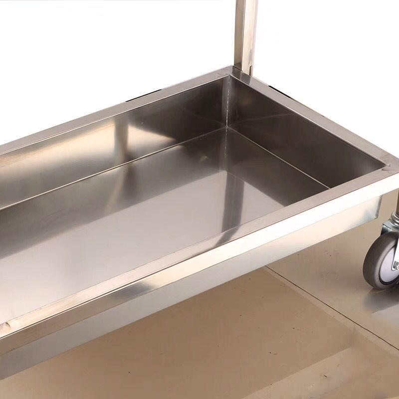 Stainless steel bowl collection cart, two-layer, double-layer, hotel, restaurant, KTV snack, hand-pushed mobile food delivery cart, auto repair tool cart Application Scenario