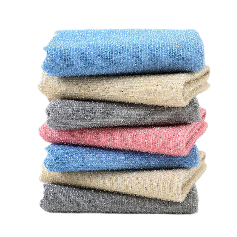 The new double-sided steel wire dishcloth is a lazy dishcloth with fish scales and no marks. It is not easy to shed and absorb water in the kitchen Application Scenario