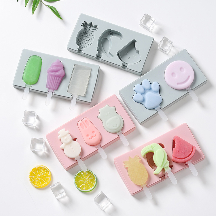 One-piece ice cream mold with cover silicone ice cream Popsicle mold homemade handmade DIY ice cream mold